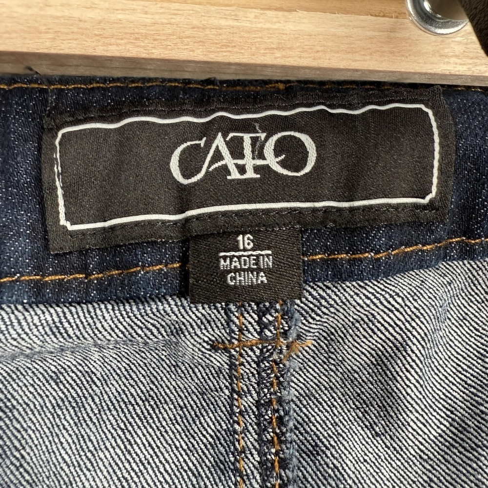 Cato Skirt Womens 16 Blue Denim Pencil Jean Stretch Casual Classic Casuel Work - Picture 6 of 10